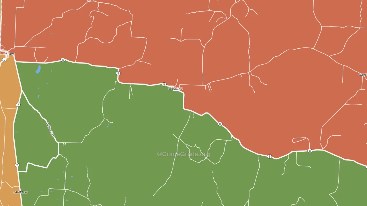 Manning, AR Map of Vandalism Rates