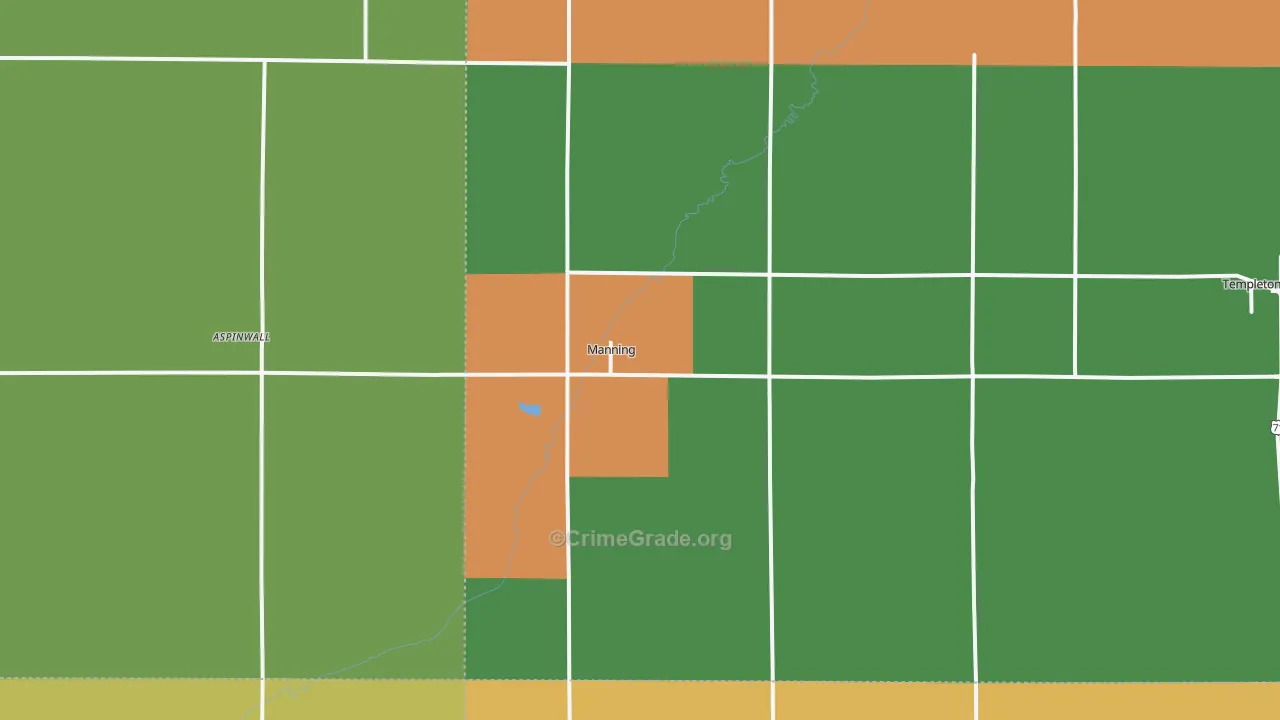 Manning, IA Map of Vandalism Rates