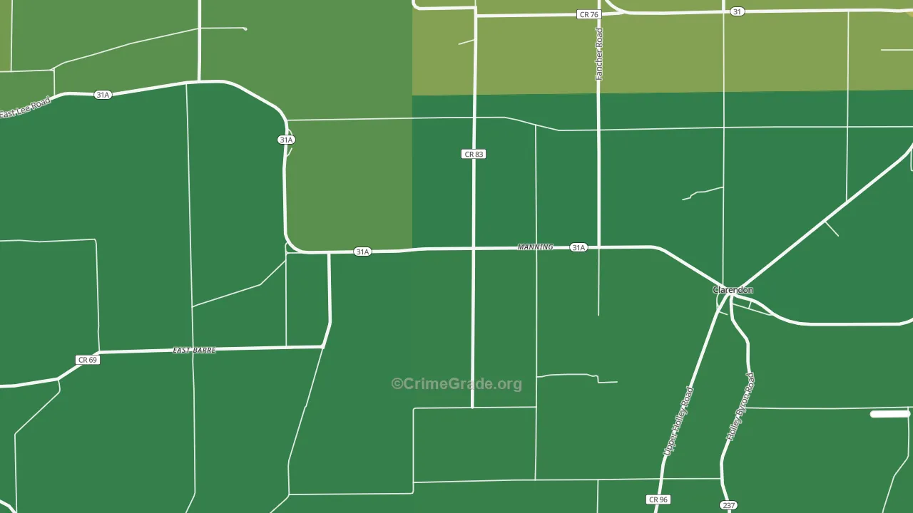 Manning, NY Map of Vandalism Rates