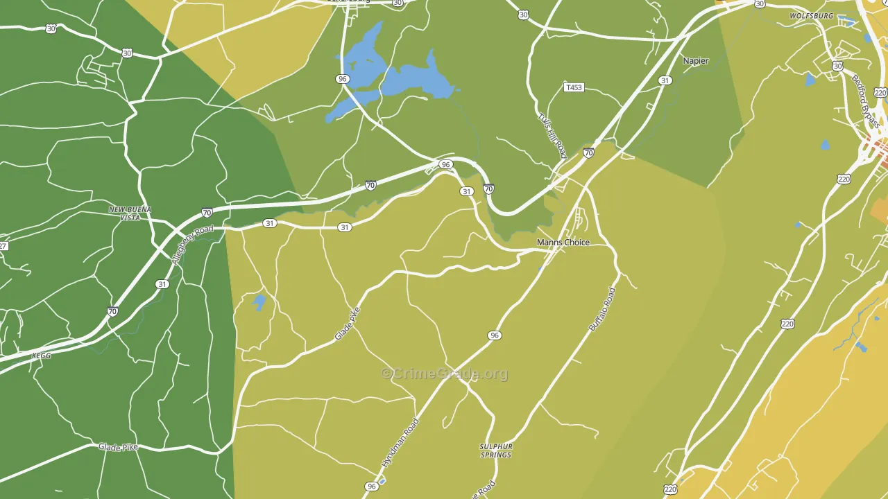 Manns Choice, PA Map of Vandalism Rates