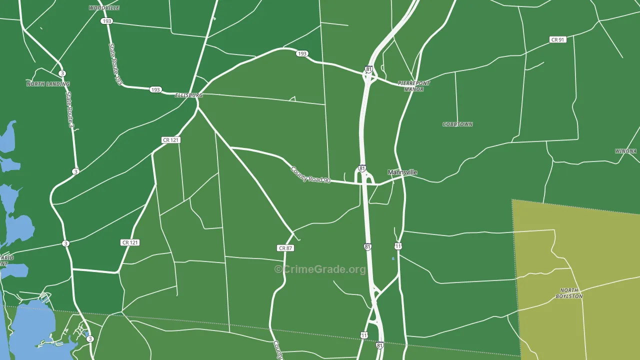 Mannsville, NY Map of Vandalism Rates
