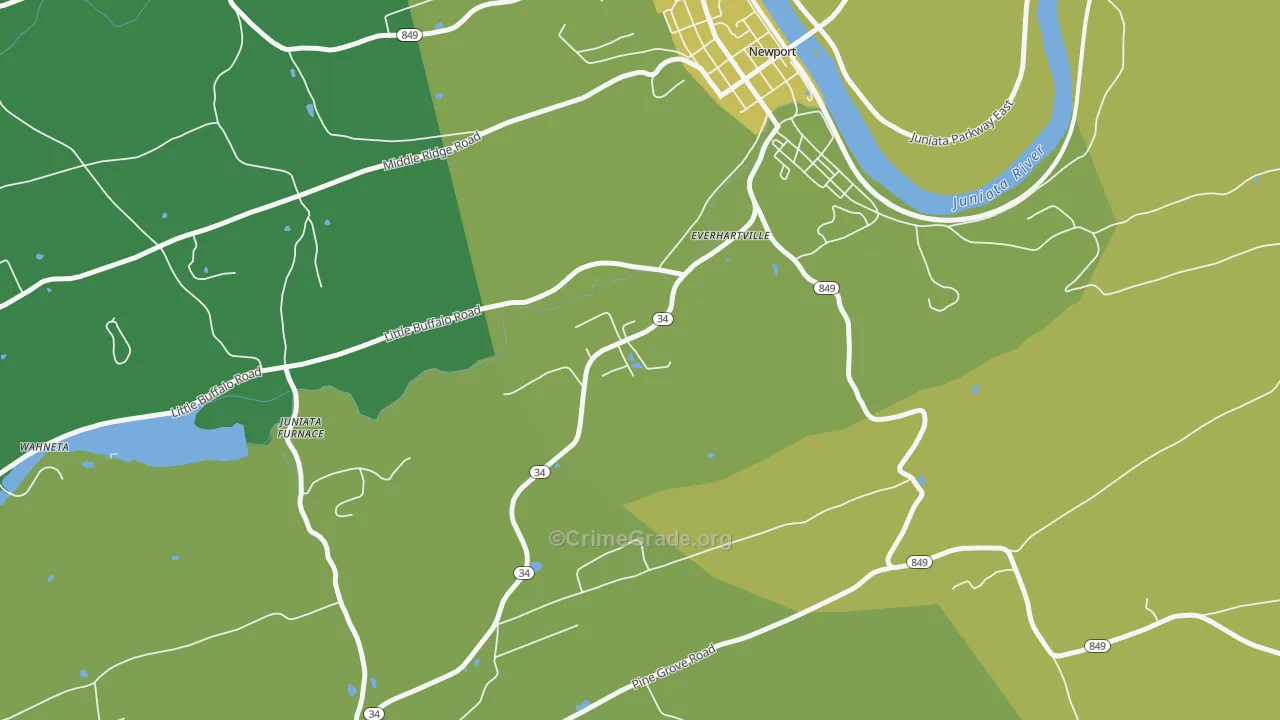 Mannsville, PA Map of Vandalism Rates