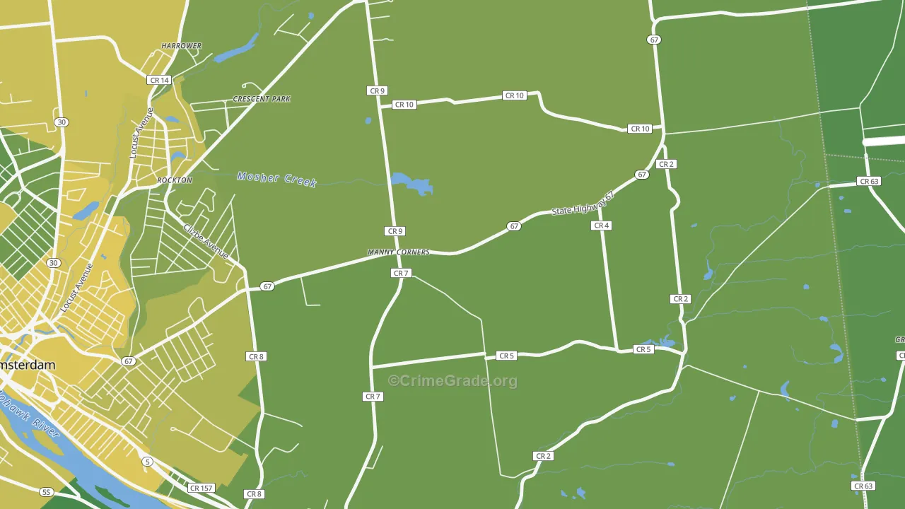 Manny Corners, NY Map of Vandalism Rates