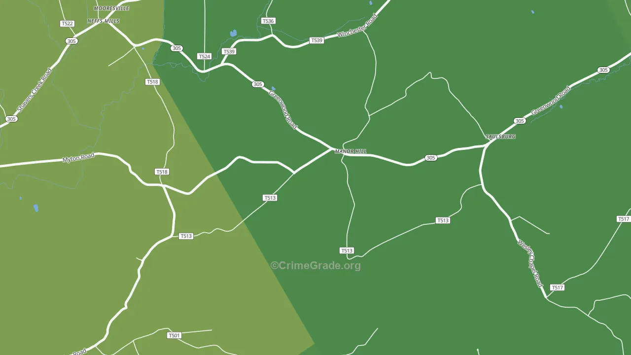 Manor Hill, PA Map of Vandalism Rates