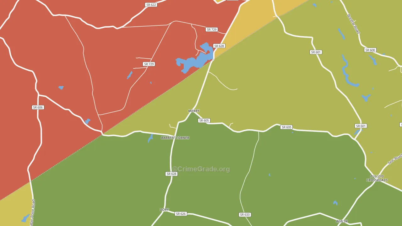 Manry, VA Map of Vandalism Rates