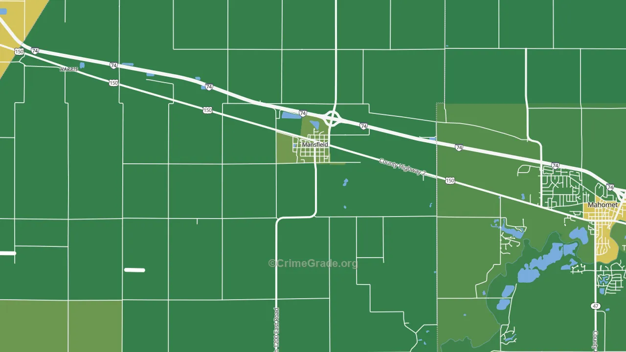 Mansfield, IL Map of Vandalism Rates