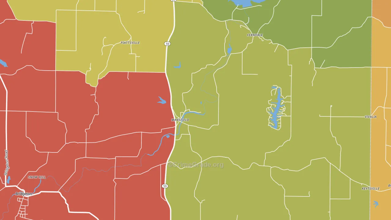 Mansfield, IN Map of Vandalism Rates