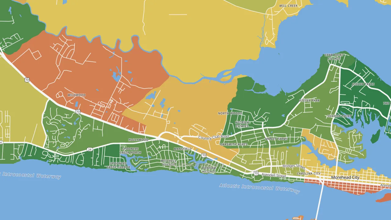 Mansfield, NC Map of Vandalism Rates