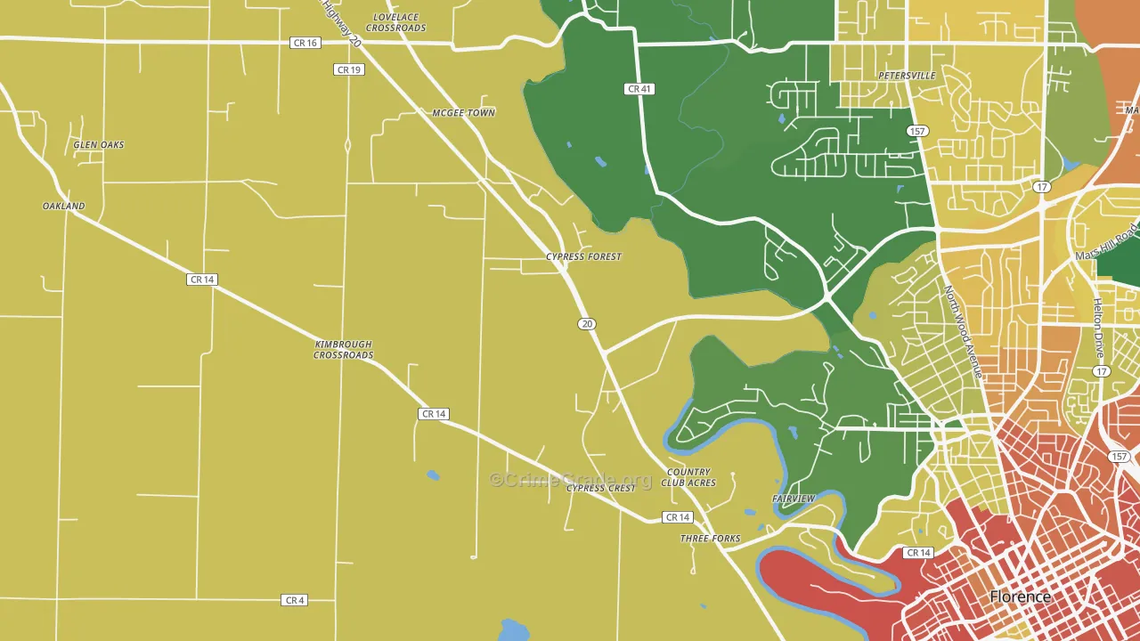 Mansion View, AL Map of Vandalism Rates