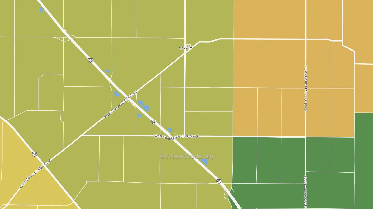 Manson, IN Map of Vandalism Rates