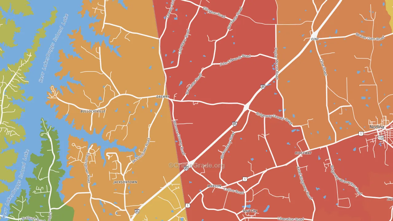 Manson, NC Map of Vandalism Rates