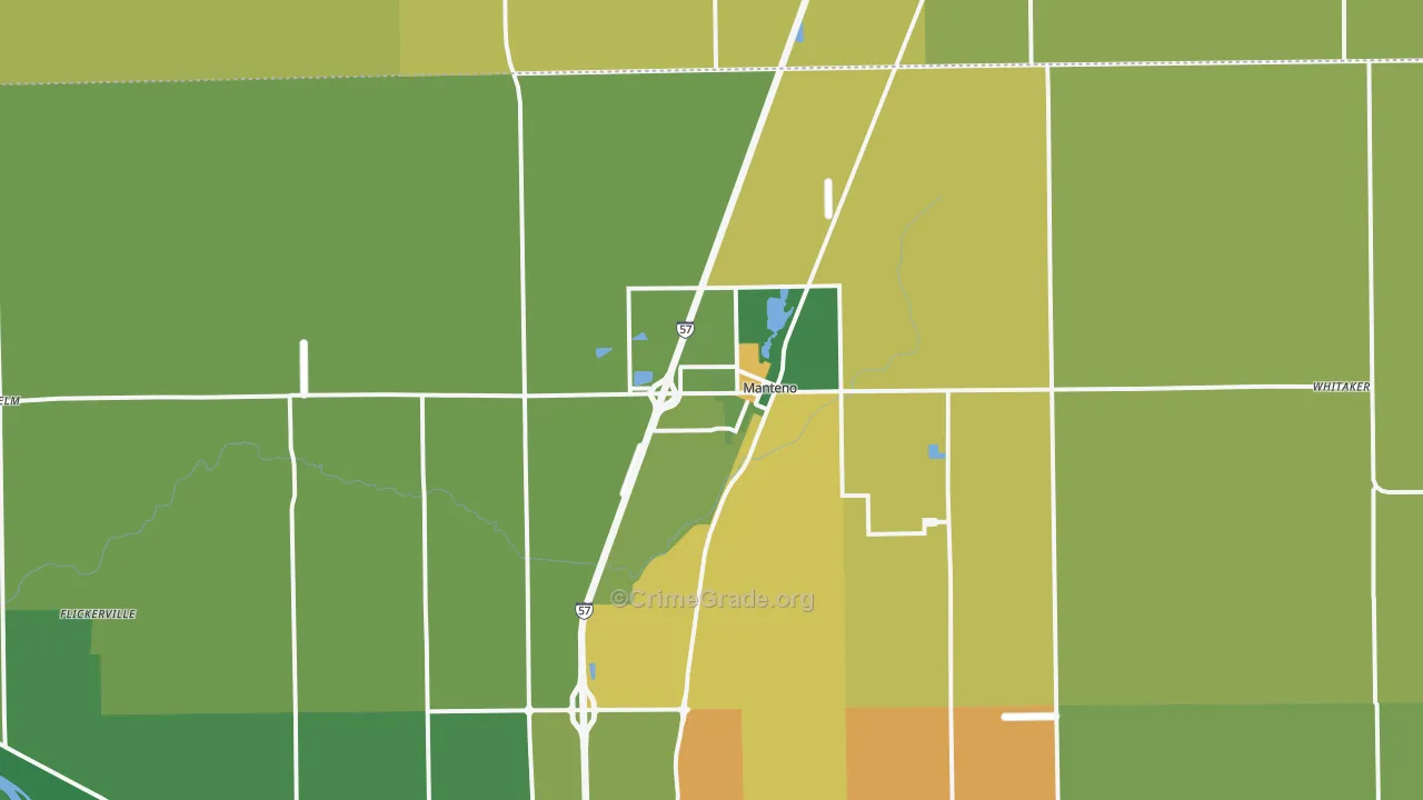 Manteno, IL Map of Vandalism Rates