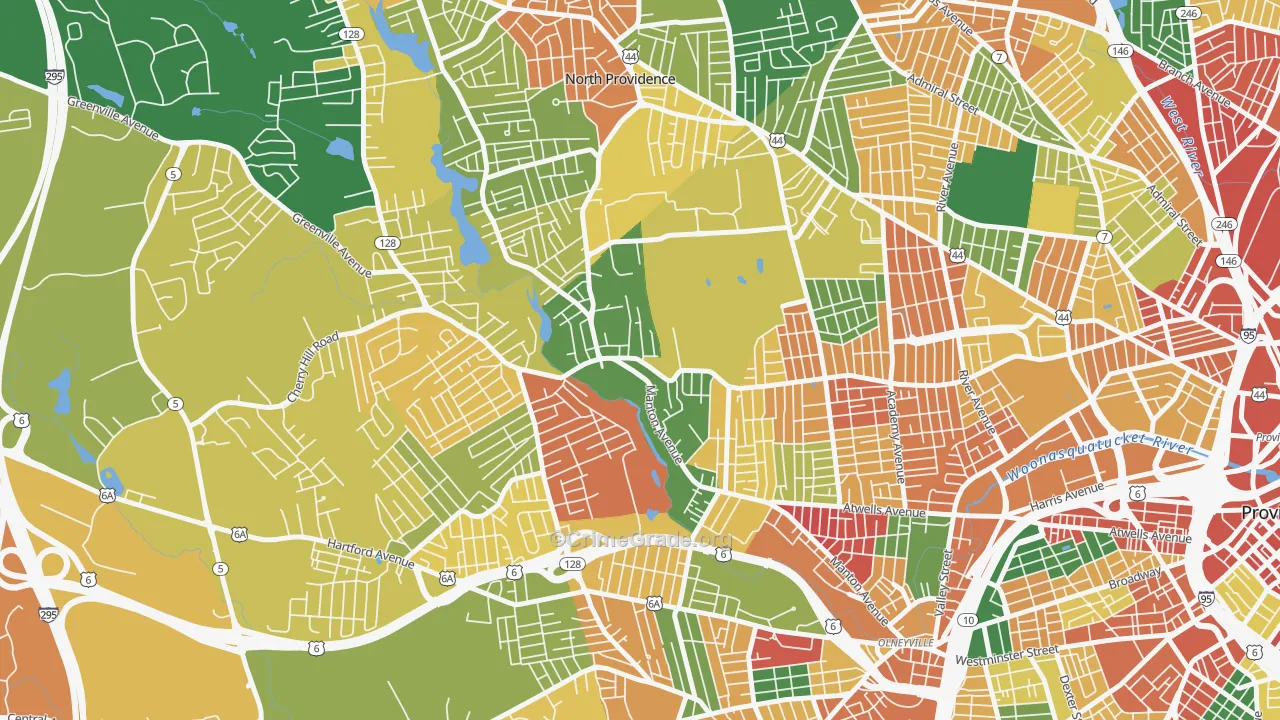 Manton, Providence, RI Map of Vandalism Rates