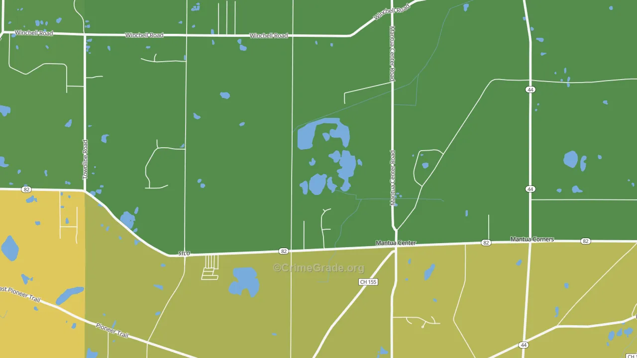 Mantua Center, OH Map of Vandalism Rates