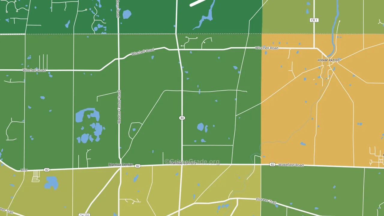 Mantua Corners, OH Map of Vandalism Rates
