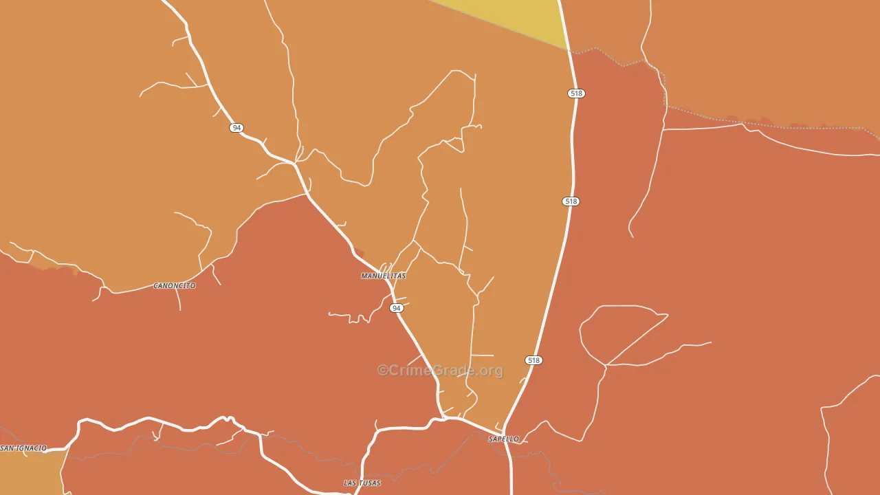 Manuelitas, NM Map of Vandalism Rates
