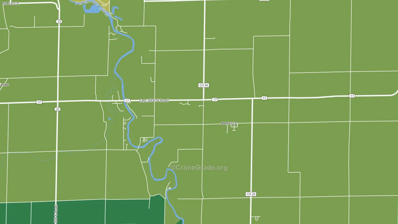 Manville, IL Map of Vandalism Rates