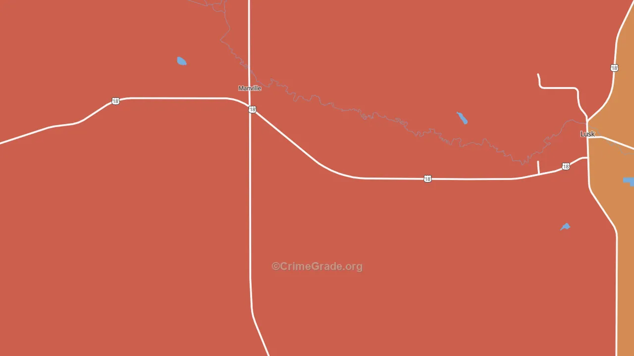 Manville, WY Map of Vandalism Rates