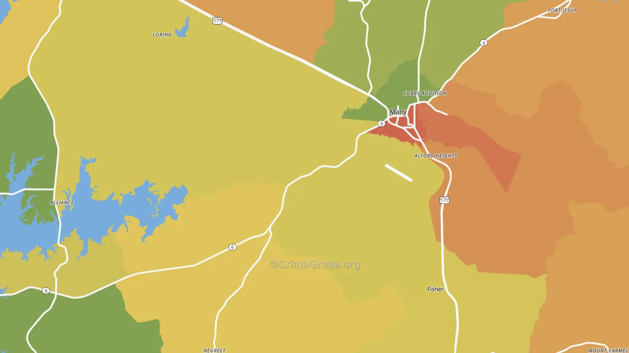 Many, LA Map of Vandalism Rates