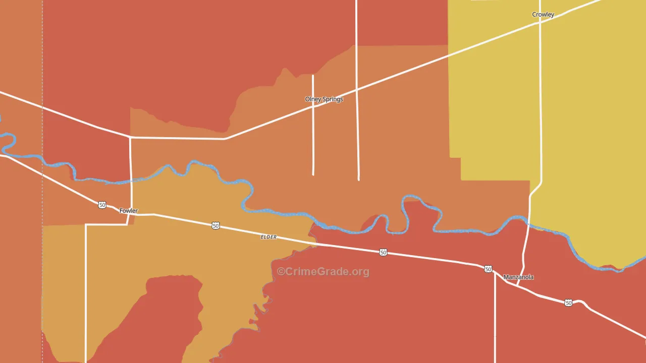 Manzanola, CO Map of Vandalism Rates