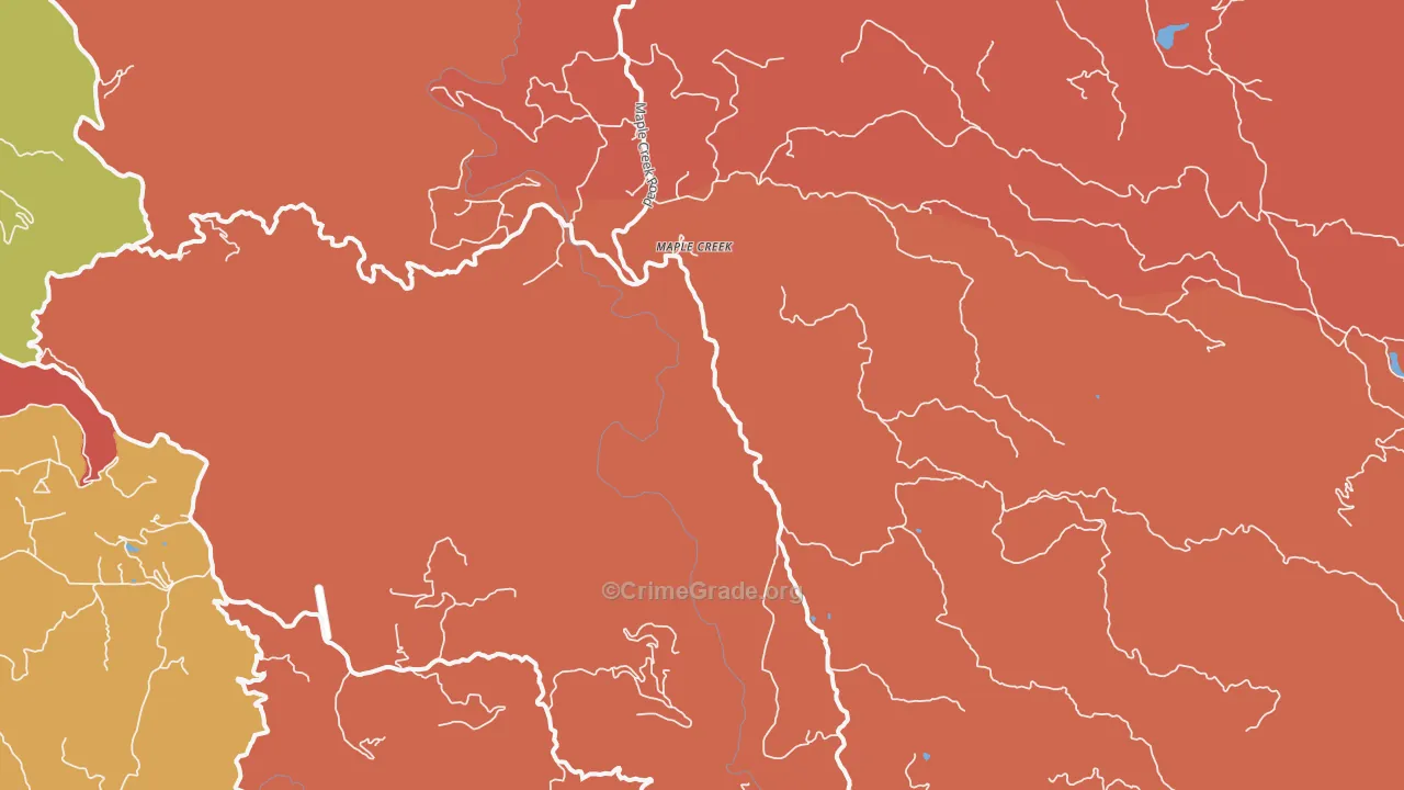 Maple Creek, CA Map of Vandalism Rates