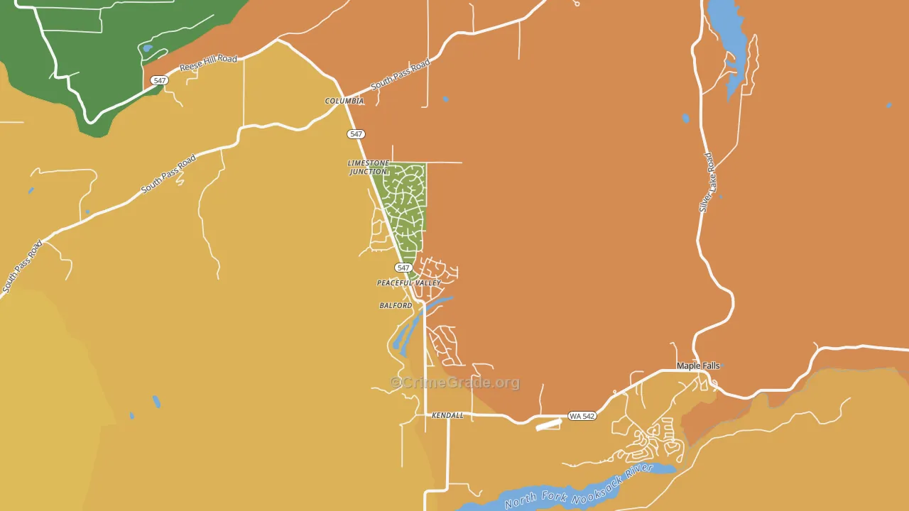 Maple Falls, WA Map of Vandalism Rates