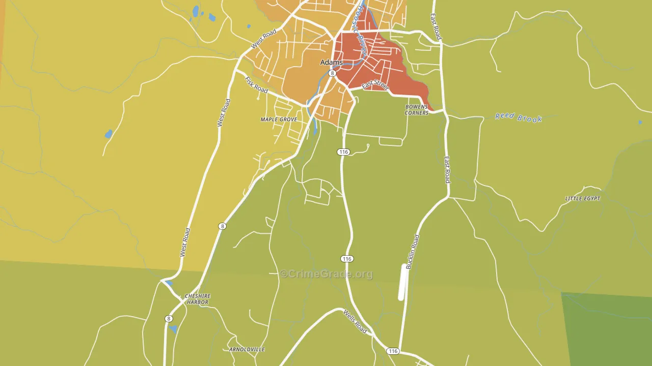 Maple Grove, MA Map of Vandalism Rates