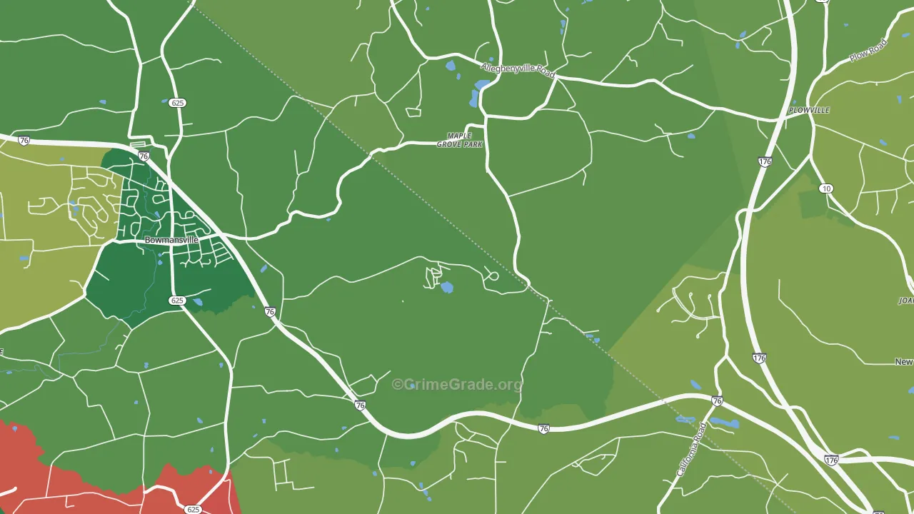 Maple Grove Park, PA Map of Vandalism Rates