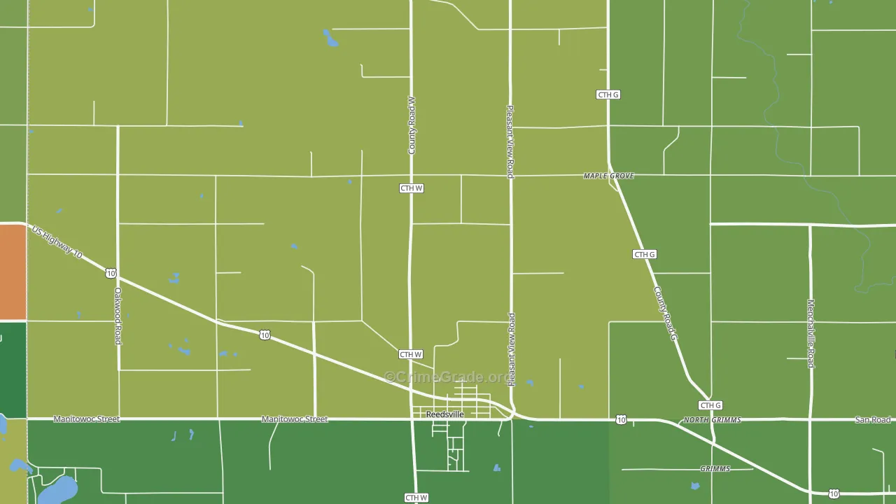 Maple Grove, WI Map of Vandalism Rates