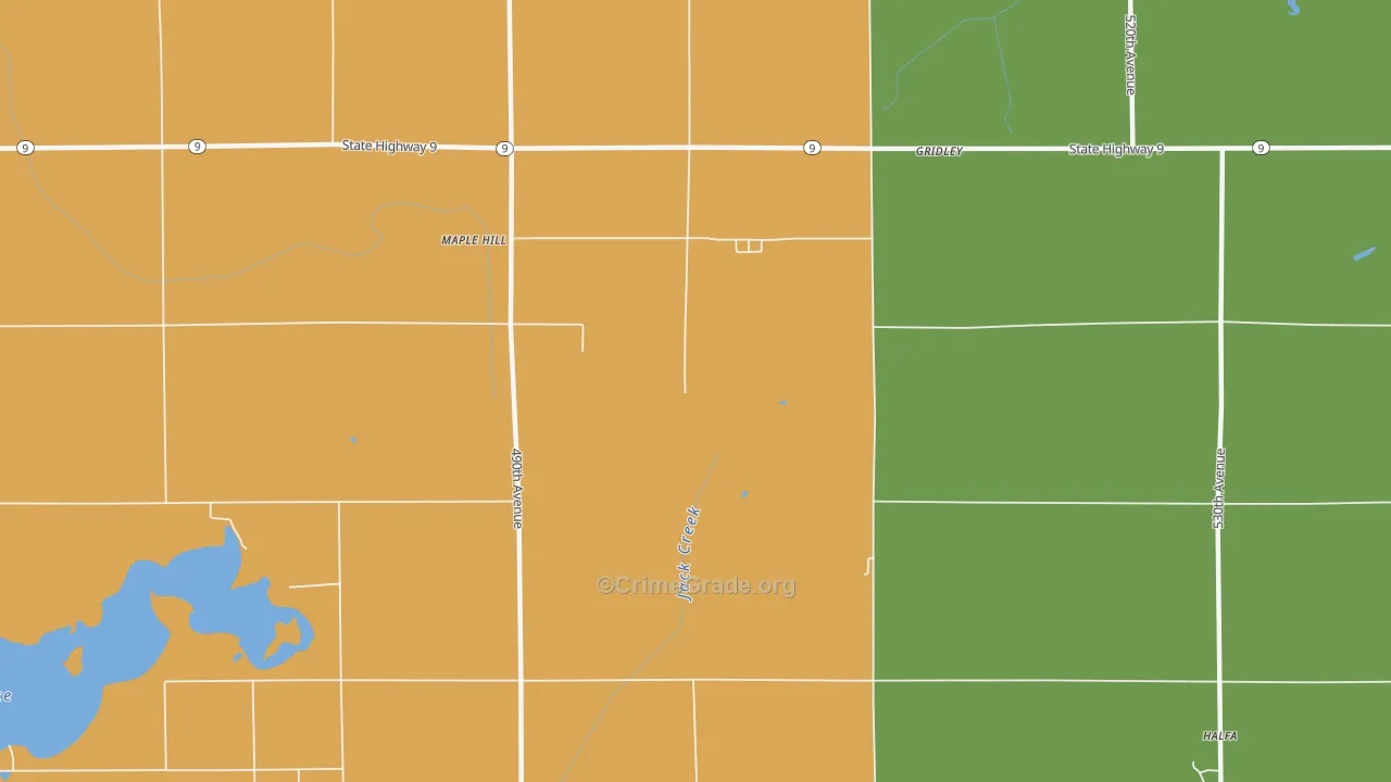 Maple Hill, IA Map of Vandalism Rates