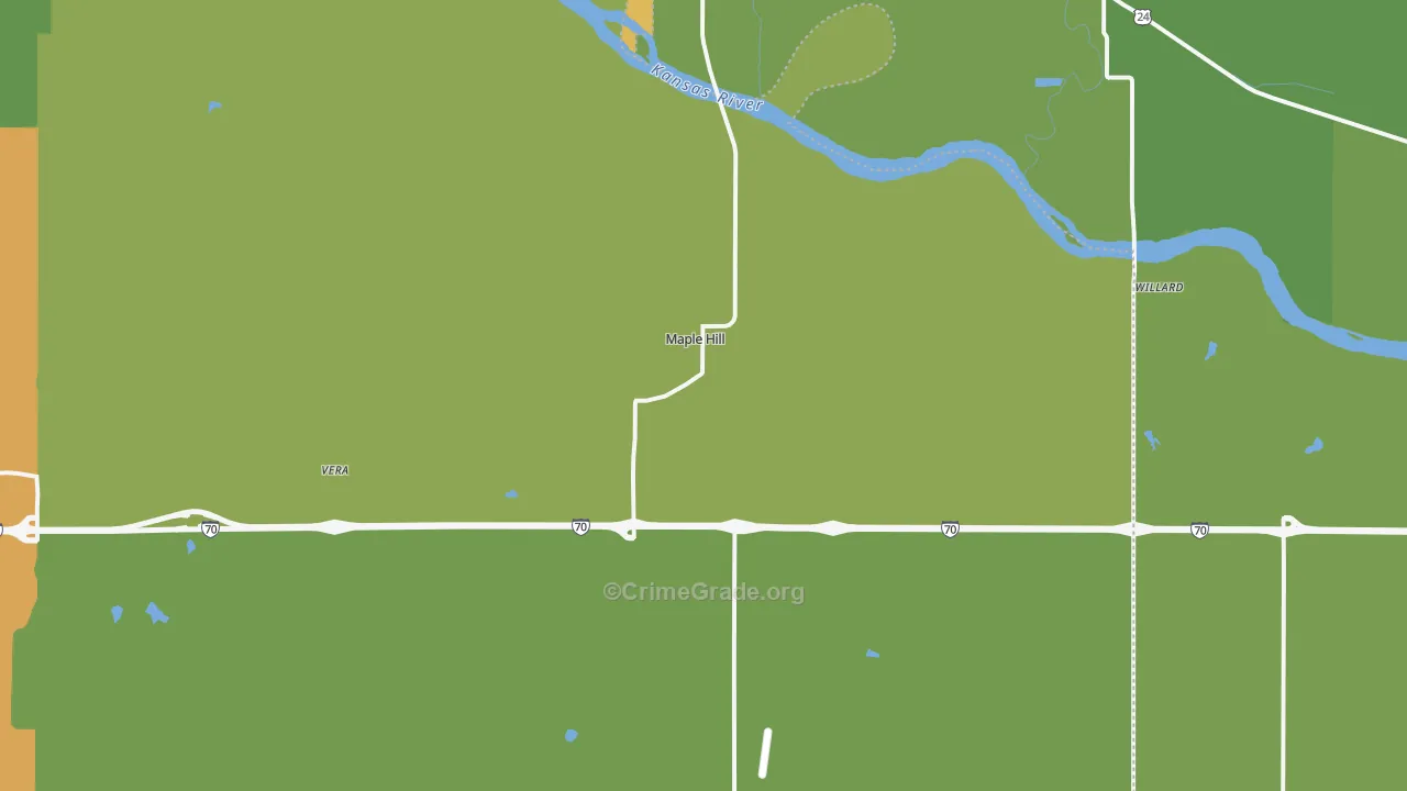 Maple Hill, KS Map of Vandalism Rates