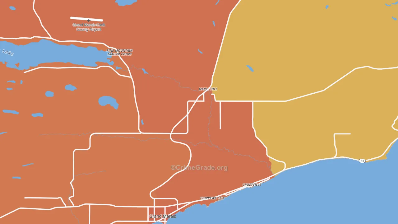 Maple Hill, MN Map of Vandalism Rates
