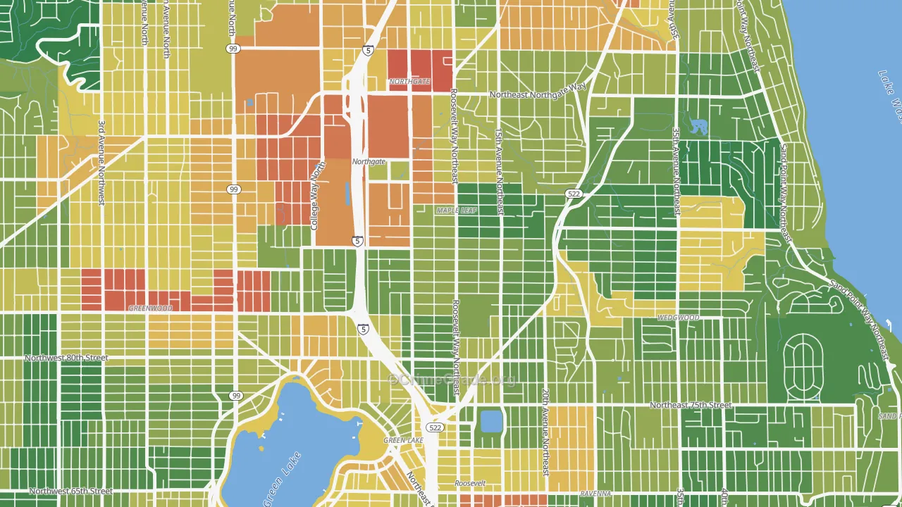 Maple Leaf, Seattle, WA Map of Vandalism Rates