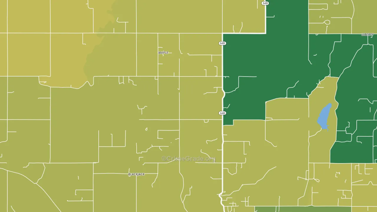 Maple, OK Map of Vandalism Rates