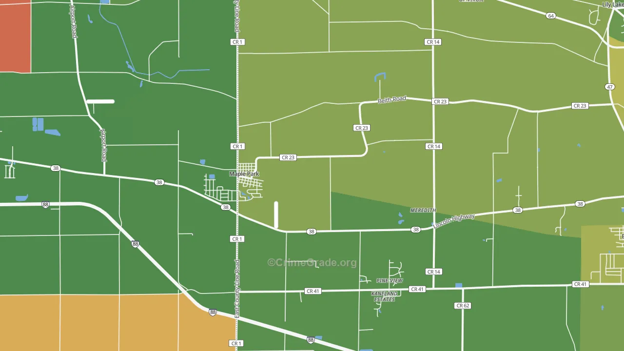 Maple Park, IL Map of Vandalism Rates