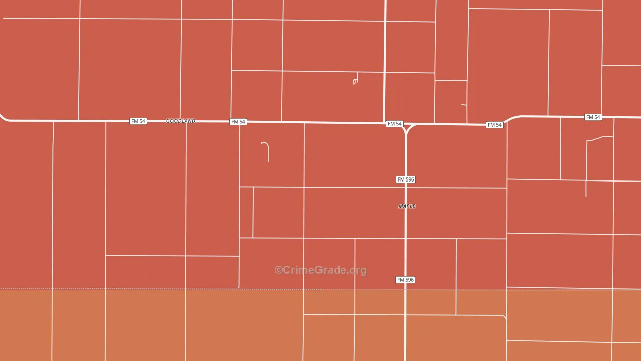 Maple, TX Map of Vandalism Rates