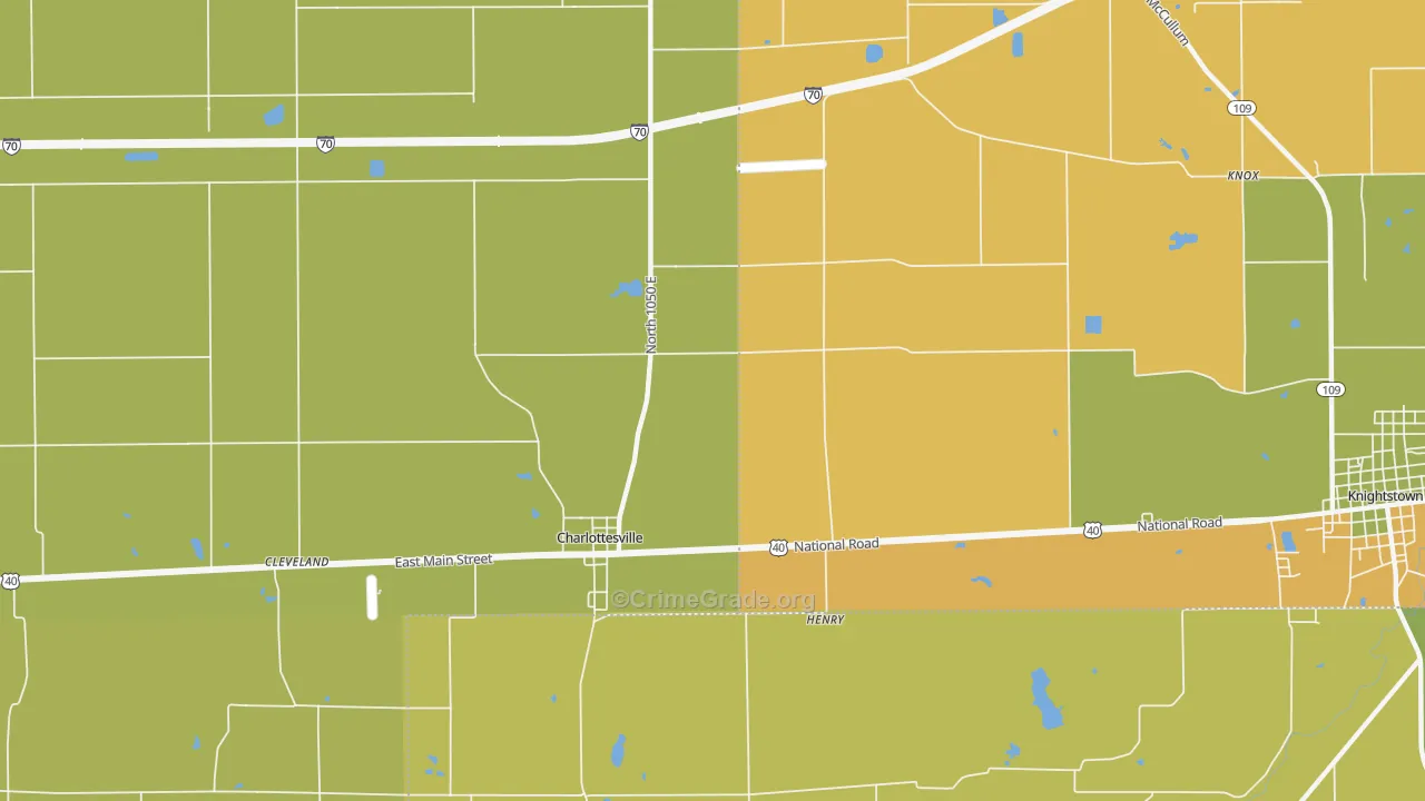 Maple Valley, IN Map of Vandalism Rates