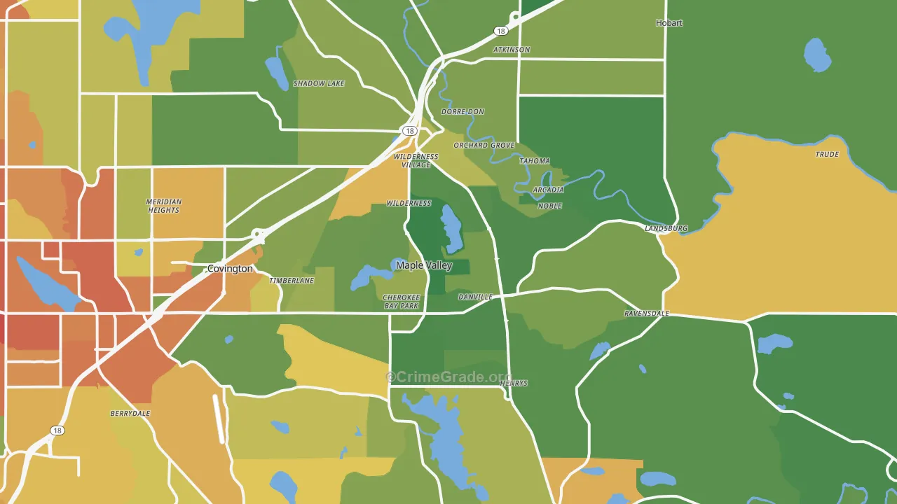 Maple Valley, WA Map of Vandalism Rates