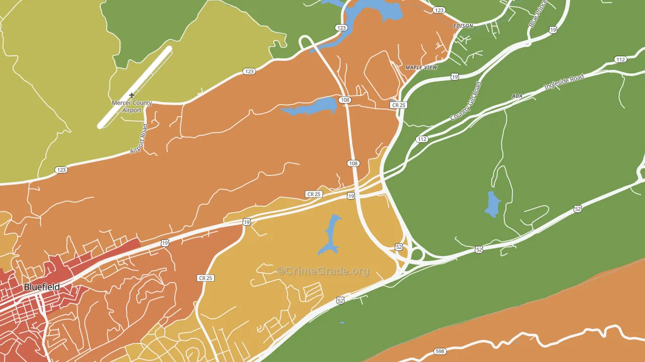 Maple View, WV Map of Vandalism Rates