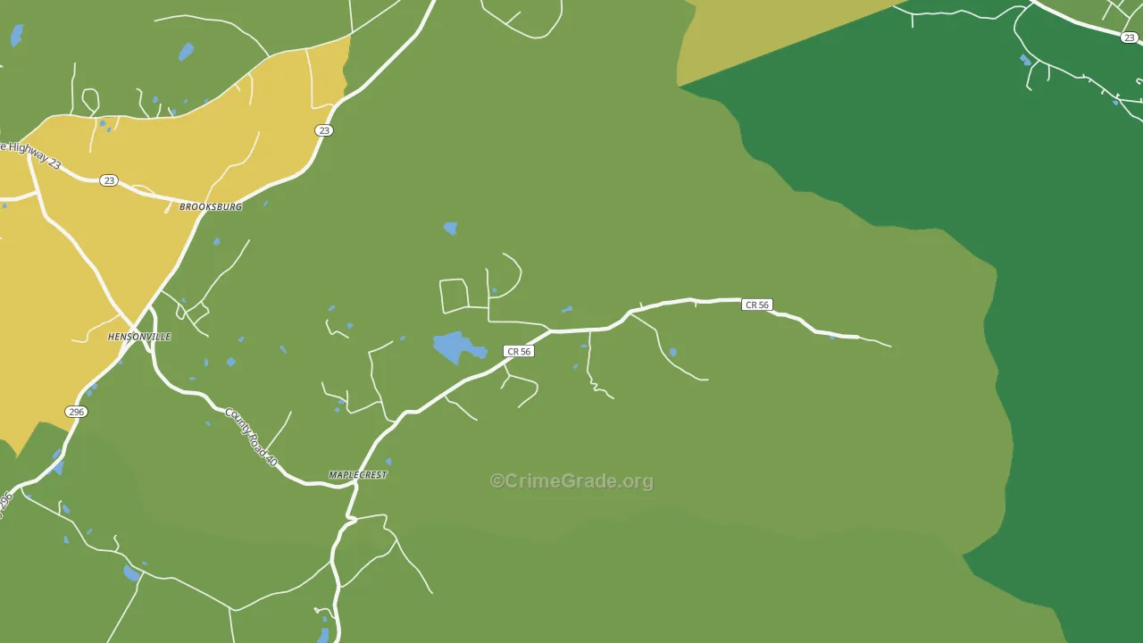 Maplecrest, NY Map of Vandalism Rates