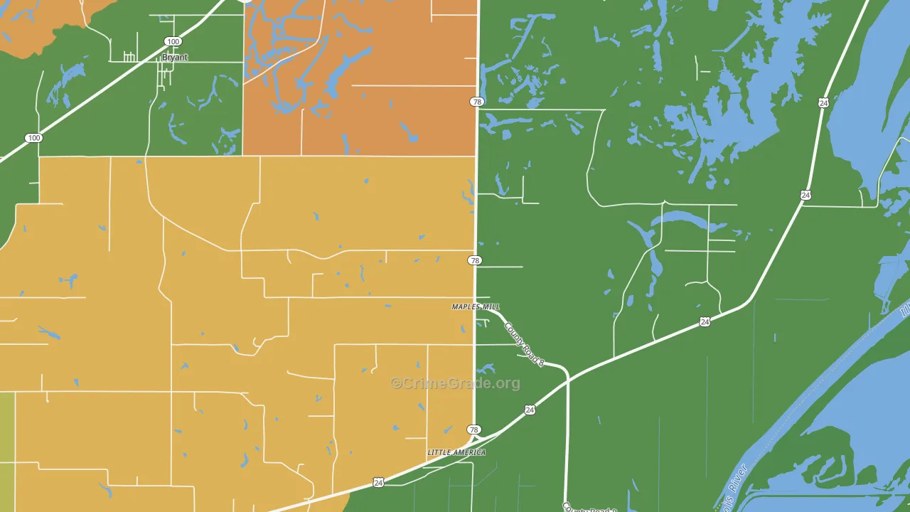 Maples Mill, IL Map of Vandalism Rates