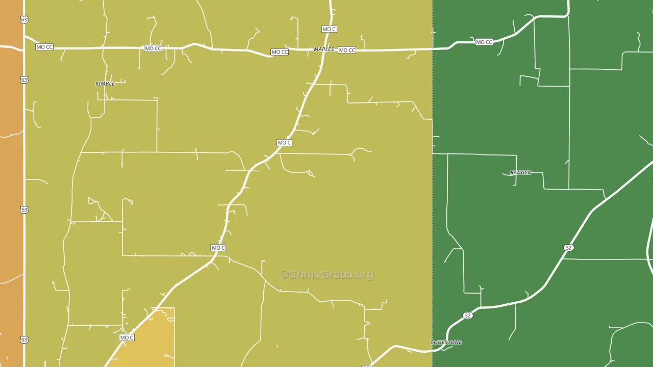 Maples, MO Map of Vandalism Rates