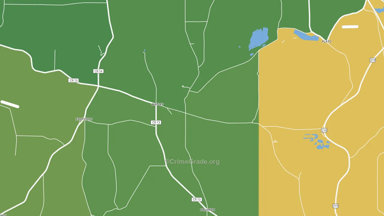 Maples, NY Map of Vandalism Rates
