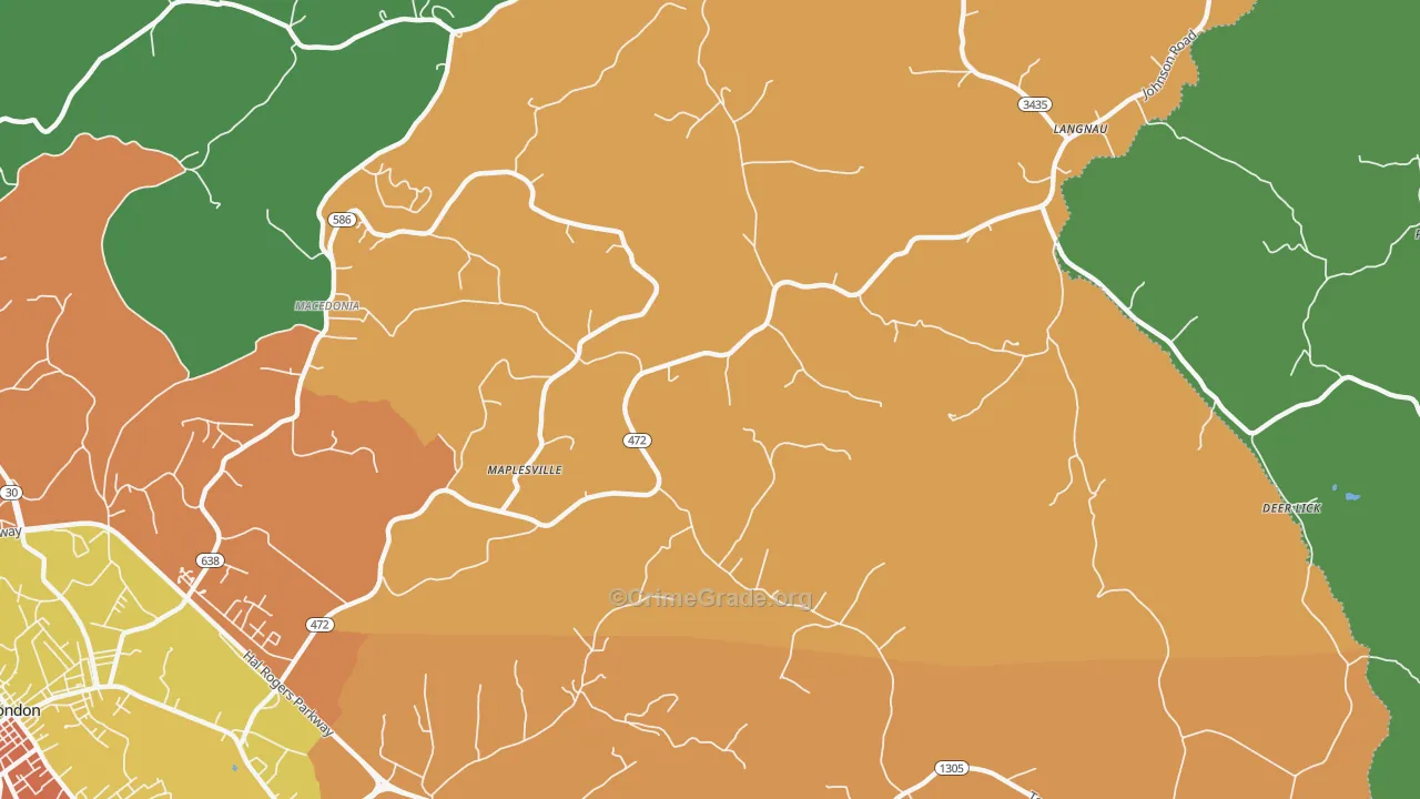 Maplesville, KY Map of Vandalism Rates