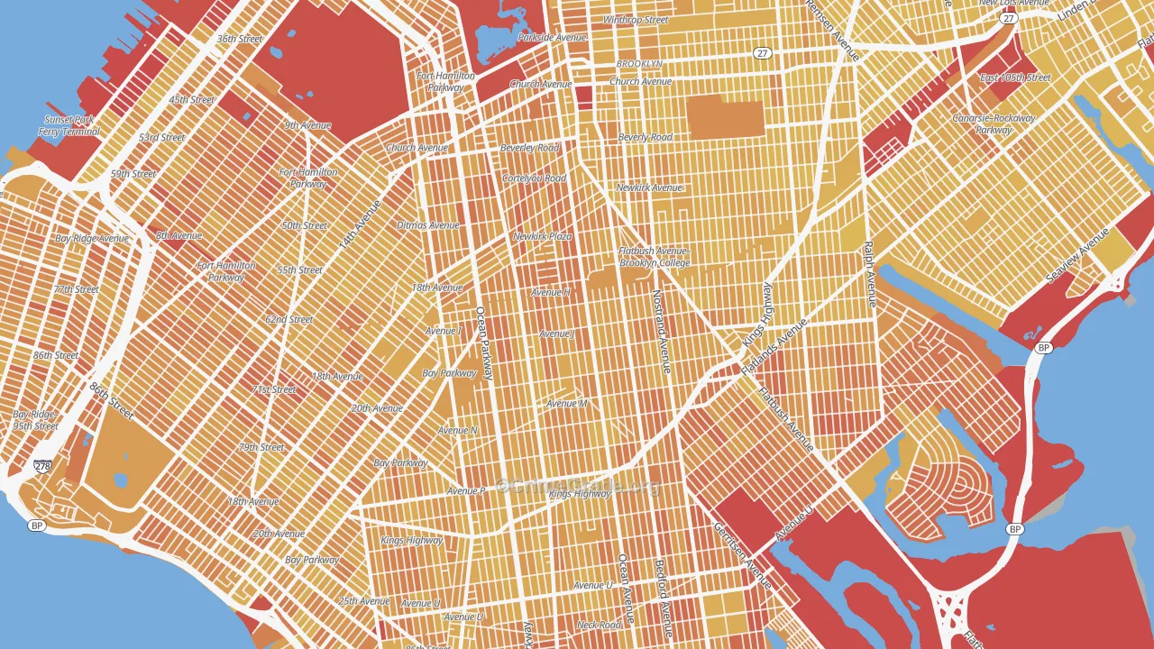 Mapleton-Flatlands, Brooklyn, NY Map of Vandalism Rates