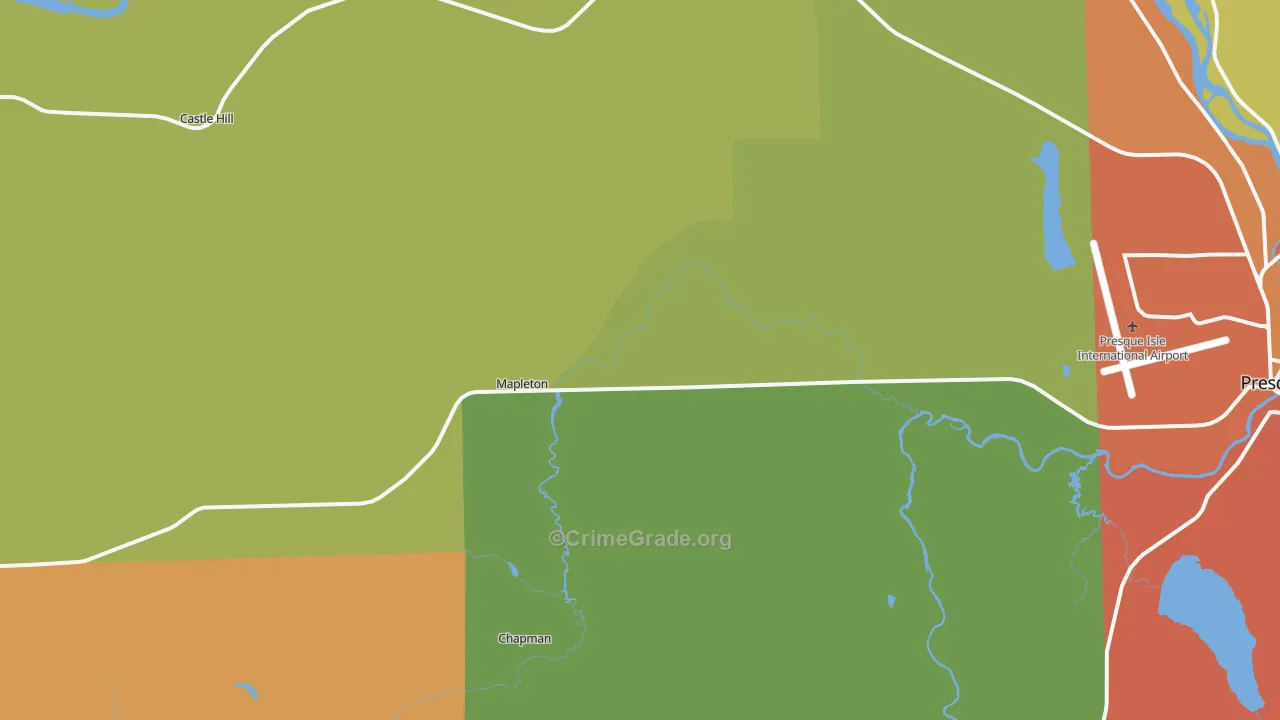 Mapleton, ME Map of Vandalism Rates
