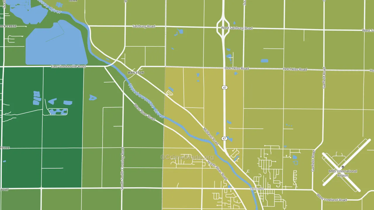 Mapleton, MI Map of Vandalism Rates