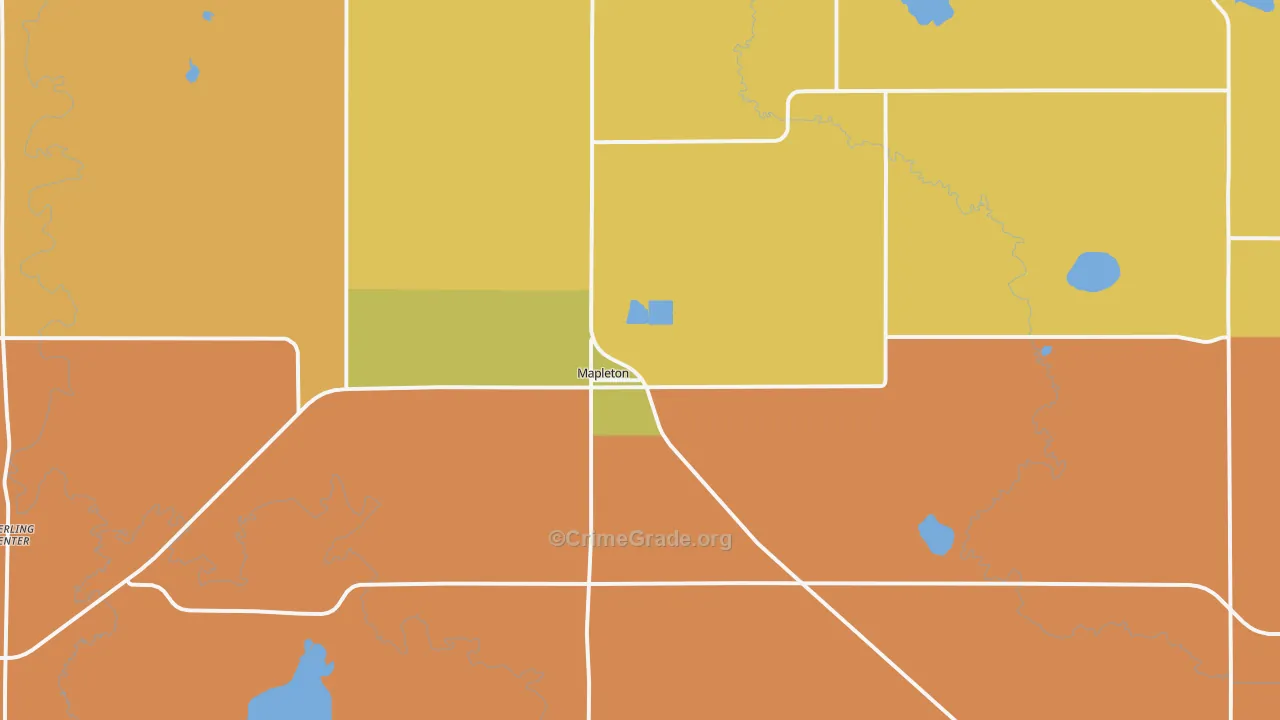 Mapleton, MN Map of Vandalism Rates