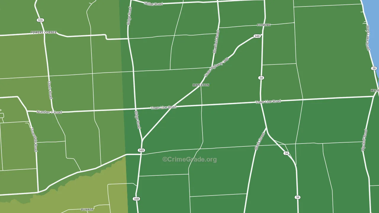 Mapleton, NY Map of Vandalism Rates