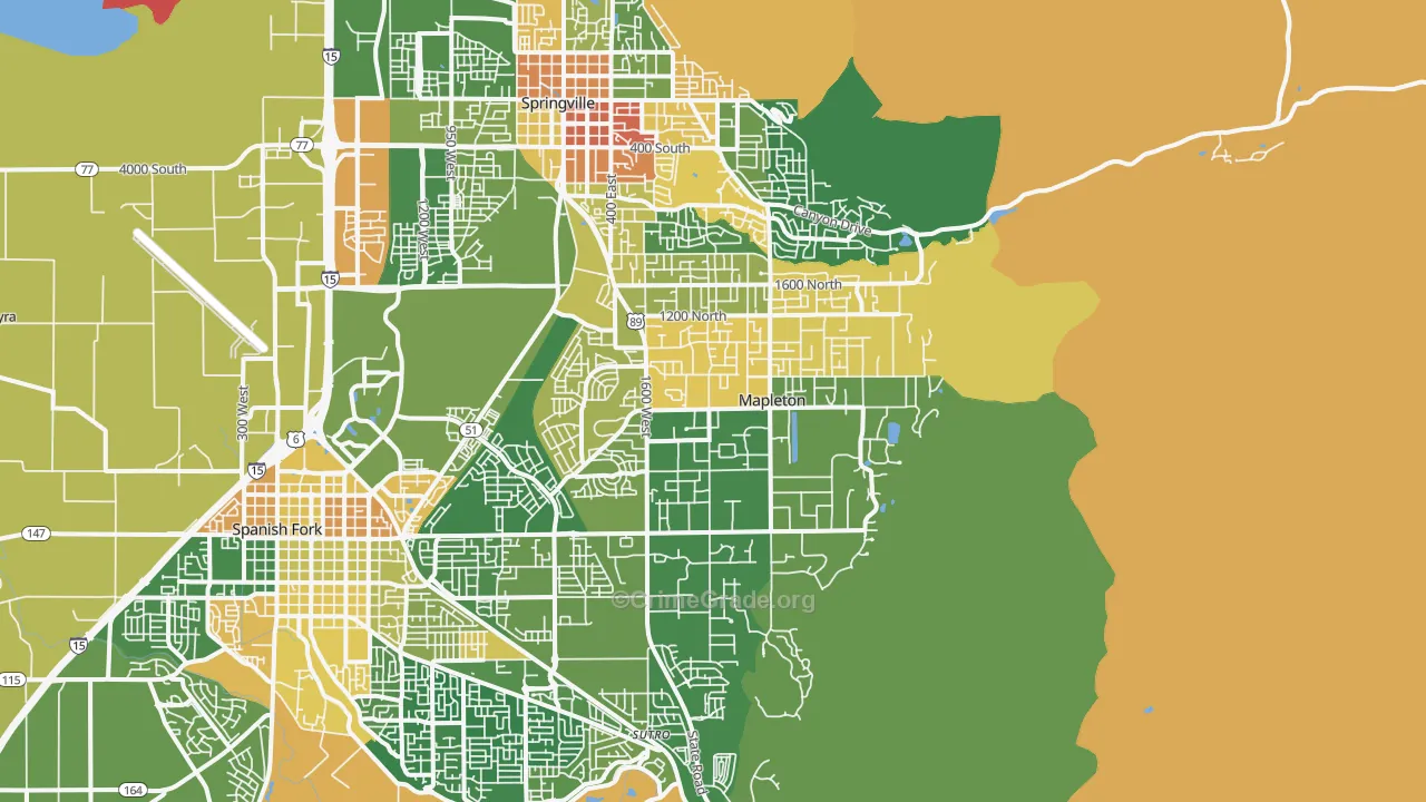 Mapleton, UT Map of Vandalism Rates
